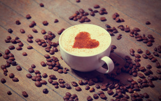 Coffee heart coffee beans wooden 2 - coffee bean free wallpaper
