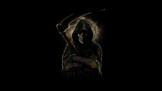 Hooded man knife skull dark - in the dark free wallpaper
