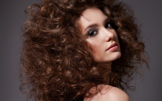 Woman curlyhair blowingwind rococo photorealistic - curly free wallpaper