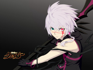 White haired red eyed sword - red eyes holding free wallpaper