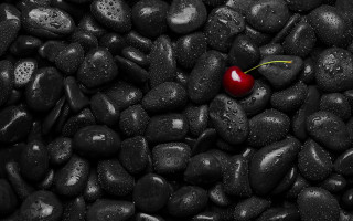 Cherry rocks water droplets black - ambient free wallpaper