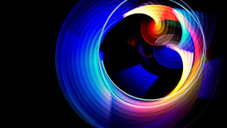Colorful swirl light black background 3 - chromatic aberration free wallpaper