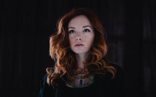 Red haired woman neck tattoo - anka zhuravleva free wallpaper