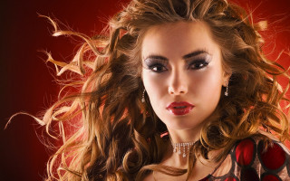 Gothic airbrush portrait longhair jewelry - airbrush free wallpaper