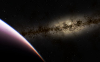 Large object sky bright light - a distant object in the background free wallpaper