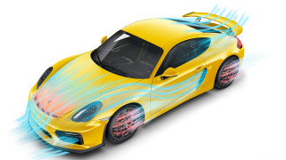 Yellow sports car blue flame - the hood and hood free wallpaper