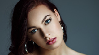 Woman red hair hoop ears - chase stone free wallpaper