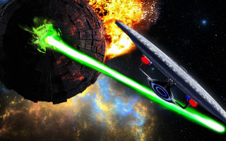 Star wars lightsabers space art - object in the foreground free wallpaper
