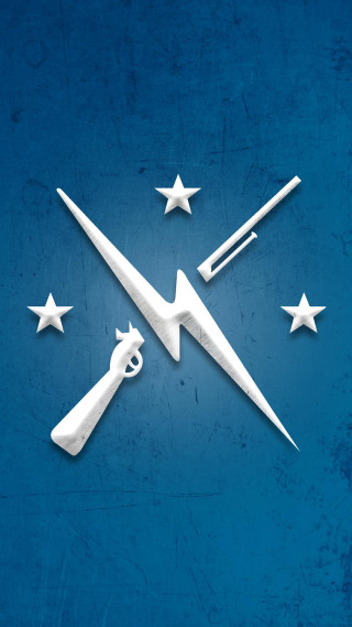 Scissors gun paper stars blue - paper free wallpaper for mobile