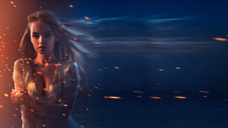 Woman longhair firework embers sparks - behance hd free wallpaper for desktop