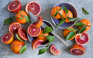 Table oranges bowl knife bloodorange - neofauvism free wallpaper
