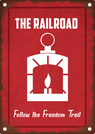 Red poster white sign railroad - a white sign free wallpaper