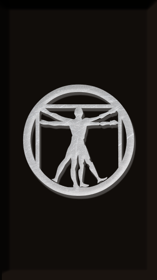 Man standing circle body center - free minimalism wallpaper for mobile