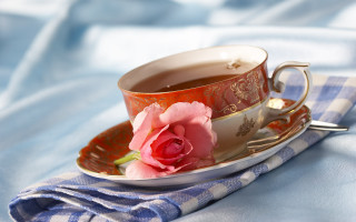 Tea rose saucer napkin rococo - a saucer free wallpaper