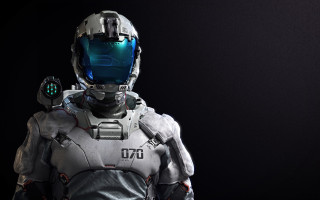 Futuristic suit helmet gun space - a helmet free wallpaper