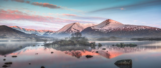 Mountain lake island rocks sky - david paton free wallpaper