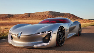 Futuristic car desert mountain digital - the side of the road in the desert free wallpaper