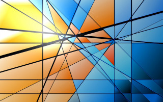 Colorful abstract sun geometric pattern - a cubist painting free wallpaper