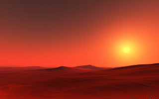 Red sunset desert mountain ocean - a red sky free wallpaper