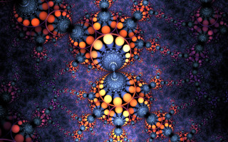 Blue orange fractal circles dots - circle and dots free wallpaper