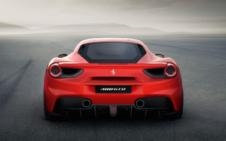 Red sports car rear foggy - a foggy background free wallpaper