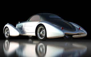 Silver car black background reflection - the image free wallpaper