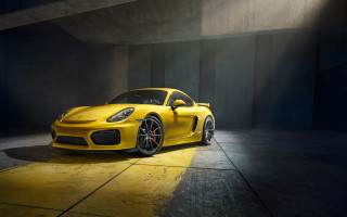 Yellow sports car dark room 27 - a spotlight free wallpaper