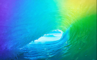 Rainbow wave water blue sky - vivid color free wallpaper