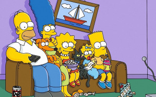 Man couch simpsons characters living - a living room free wallpaper