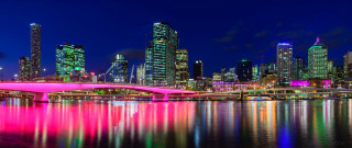 City skyline bridge river night 95 - vibrant colour free wallpaper