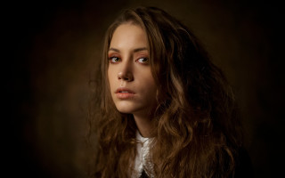 Elina karimova portrait serious longhair - preraphaelitism free wallpaper