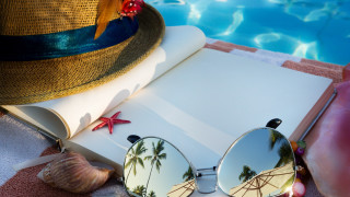 Book sunglasses towel pool hat - summer vibrancy free wallpaper for desktop