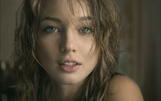 Elina karimova wet hair blue - wet free wallpaper for desktop