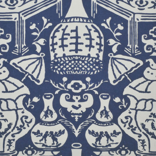 Blue white pattern vase birds - and a bird free wallpaper
