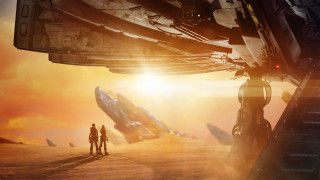 Sci fi desert ship matte - a sci free wallpaper