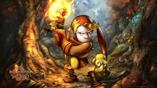 Cartoon character holding fire forest - 2 d game art free wallpaper