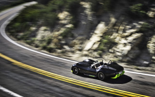 Black car winding road mountain - a mountain side free wallpaper