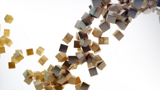 Flying cubes abstract 3d render - octane renderer free wallpaper for desktop