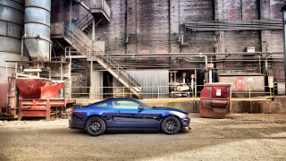 Blue car building fire escape - charles mahoney free wallpaper