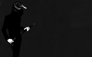 Man suit gun bird dark - in the dark free wallpaper