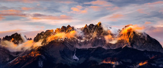 Mountain range pink sky clouds - a pink sky free wallpaper for desktop