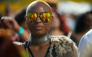 Afrofuturism shavedhead sunglasses furcoat crowdedstreet - head free wallpaper