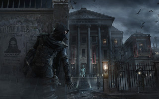 Man black outfit clock tower - bloodborne free wallpaper