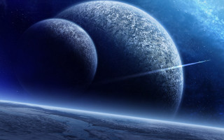 Planets blue background star space - blue background free wallpaper