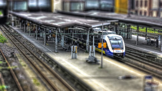 Train station tiltshift blurry city - a train station free wallpaper