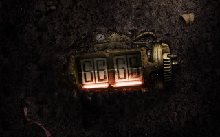 Glowing clock dirt dusk astronaut - a dark surface free wallpaper