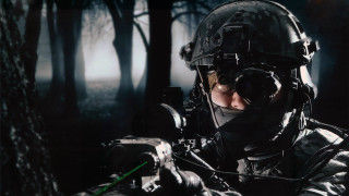 Military forest fog gun armor - full round face free wallpaper