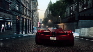 Red sports car city night 5 - the hood free wallpaper
