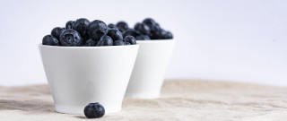 White cups blueberries outdoor food - tablecloth free wallpaper