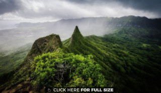 Tall green mountain cloudy sky - adobe lightroom free wallpaper